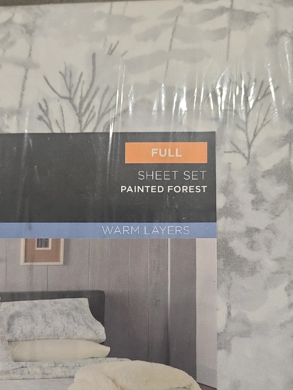 Cuddl Duds Painted Forest Heavyweight Flannel Full Size Sheet Set - NEW